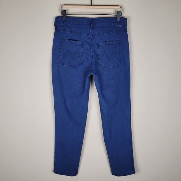 Mother Size 28 The Breaker Crop Jeans Straight Leg Stretch Eclipse Blue - Picture 3 of 12
